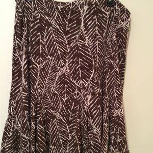 Elegant Brown and White A-Line Skirt